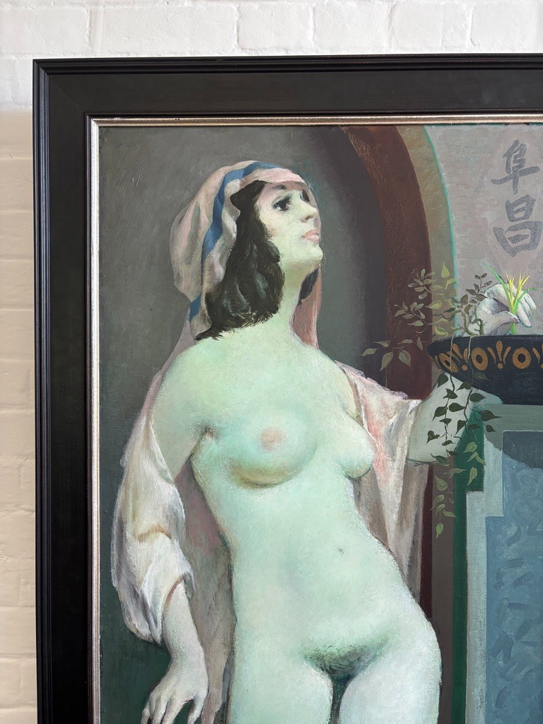 William Crosbie, Phoenix, Nude, Large Scottish oil painting Egyptian Beauty