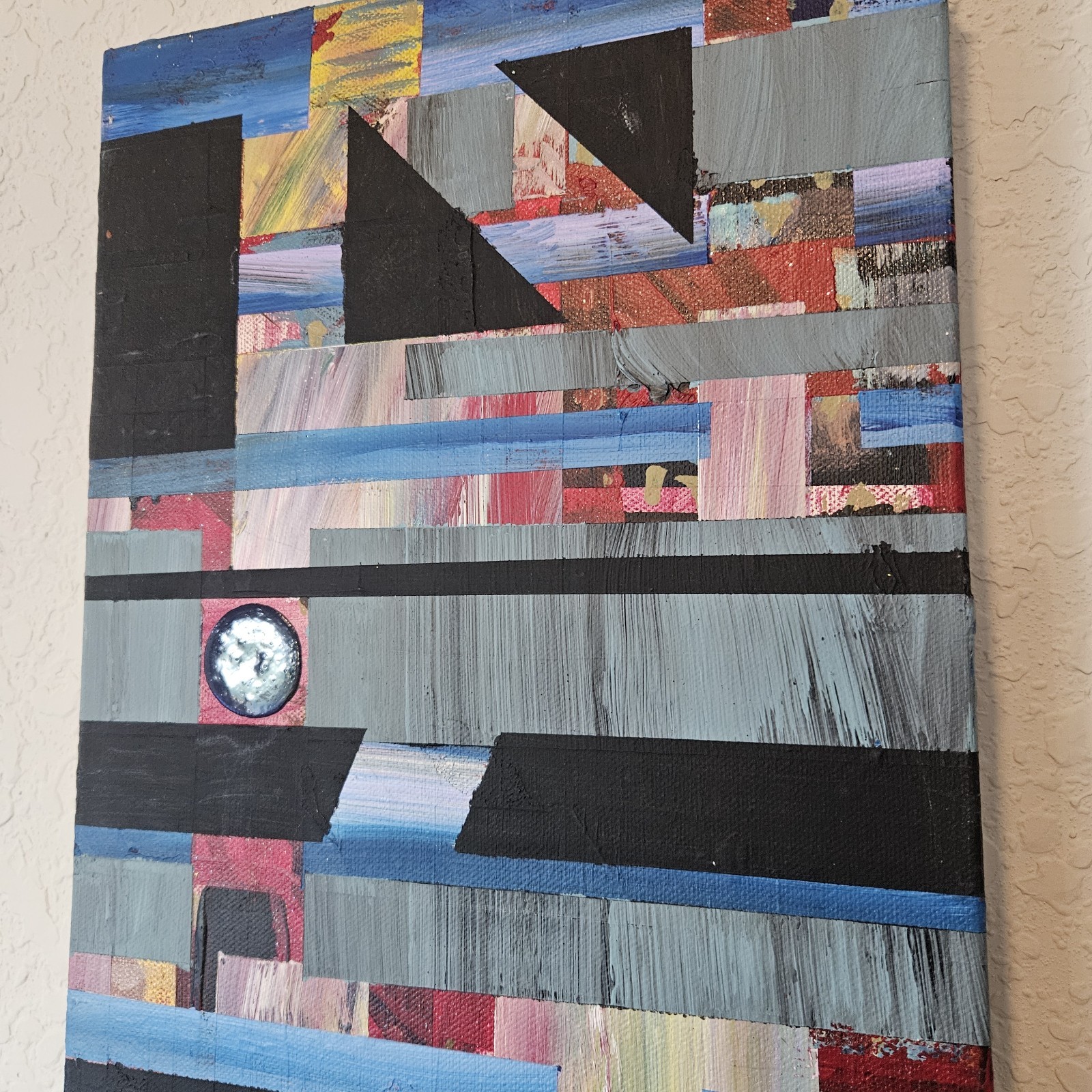 Unitled D009 By Philip Downer Original Painting Abstract Canvas 10X20 Geometric