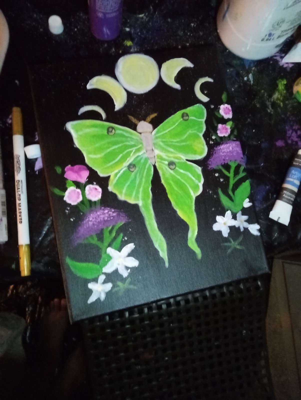 Luna Moth Painting by JazzyBlue