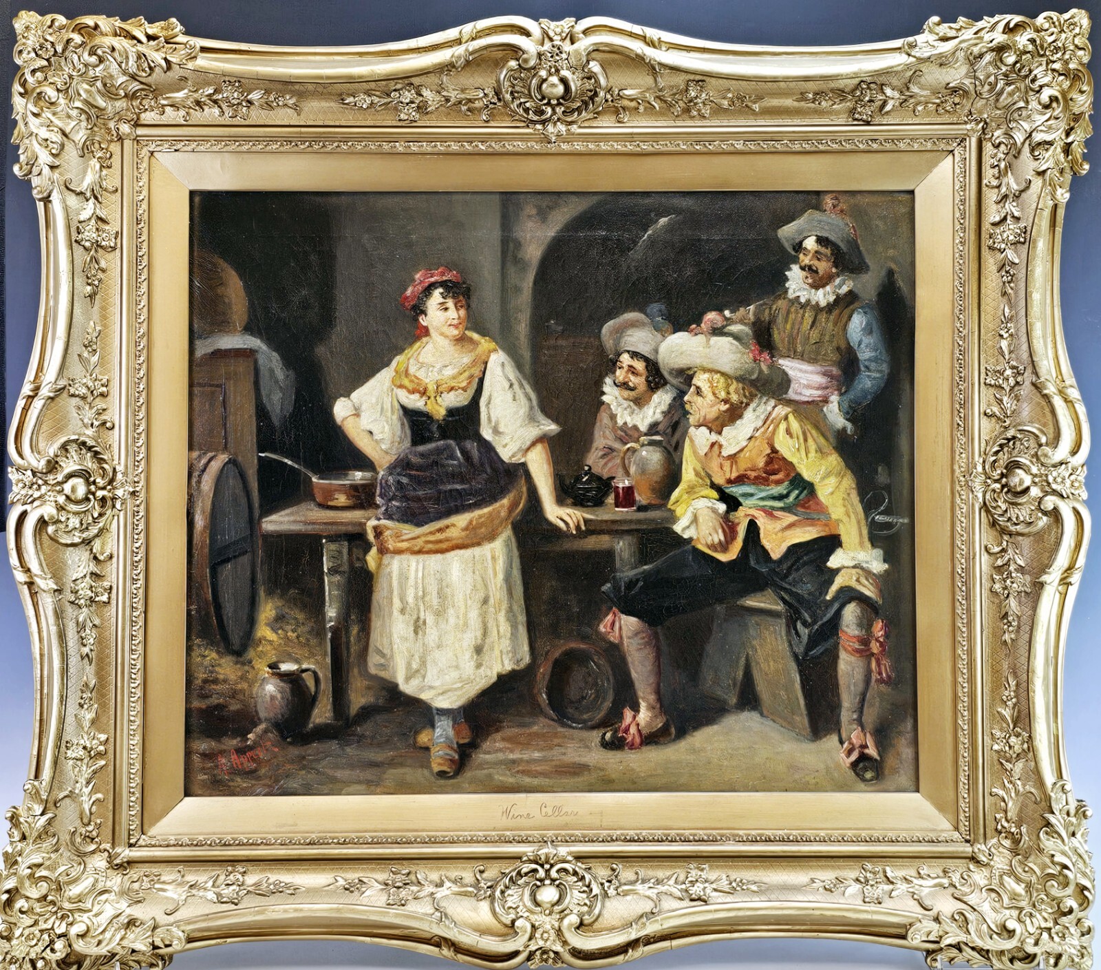 Antique French Painting George Appert ( 1850 – 1934 ) Musketeers
