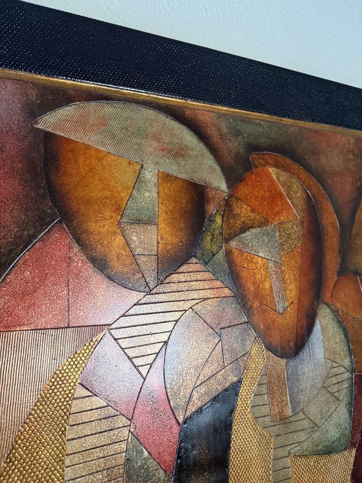 Large Cubist Abstract Figurative Painting 48” x 40” Modernist Statement Art
