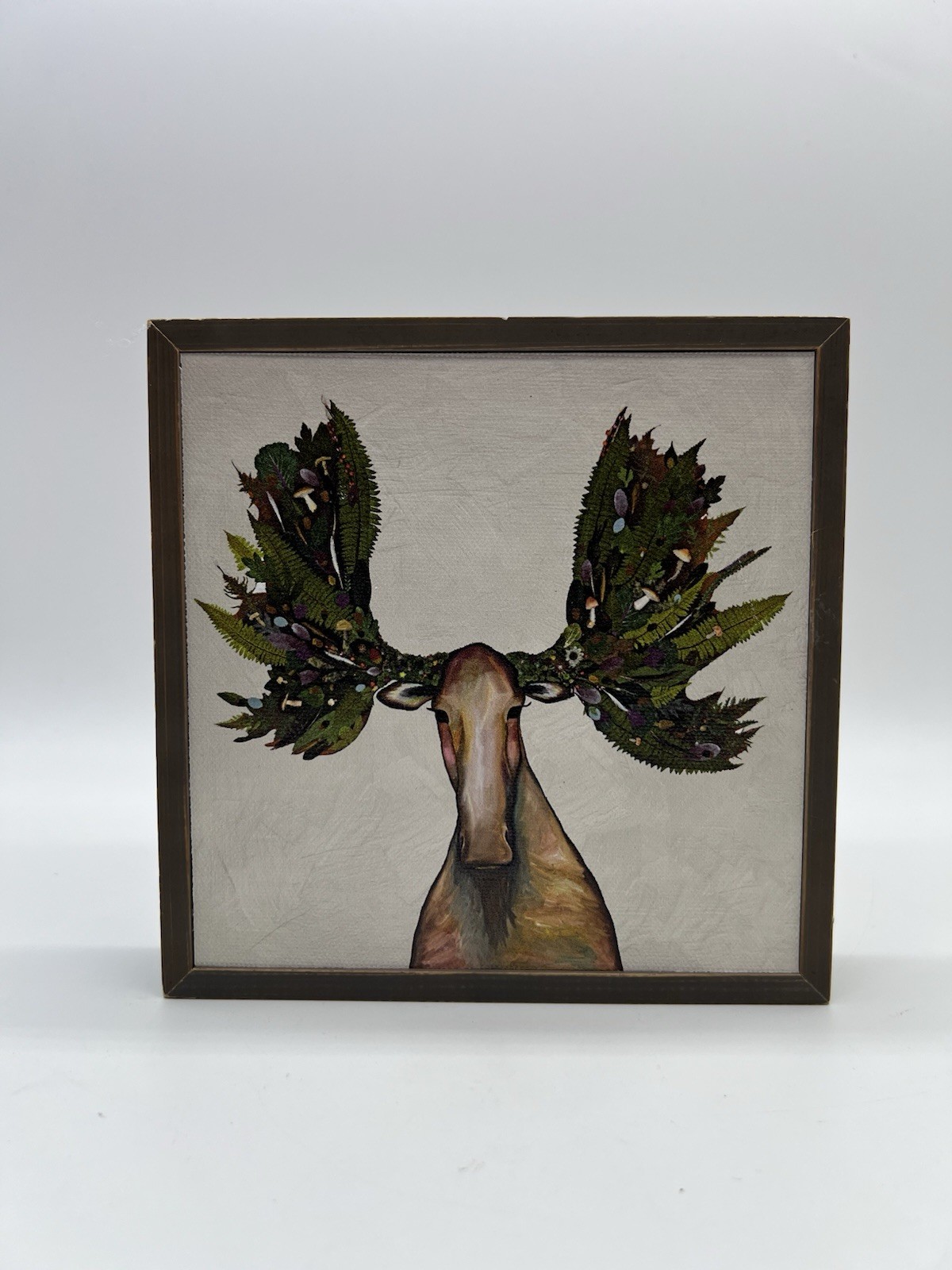 Greenbox Art – Eli Halpin “King Of The Forest” Moose 6×6” Canvas Painting Framed