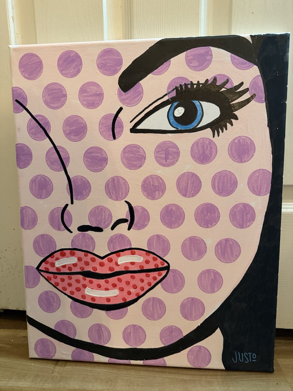 JUSTO Original Pop Art Painting Acrylic On Canvas 16×20
