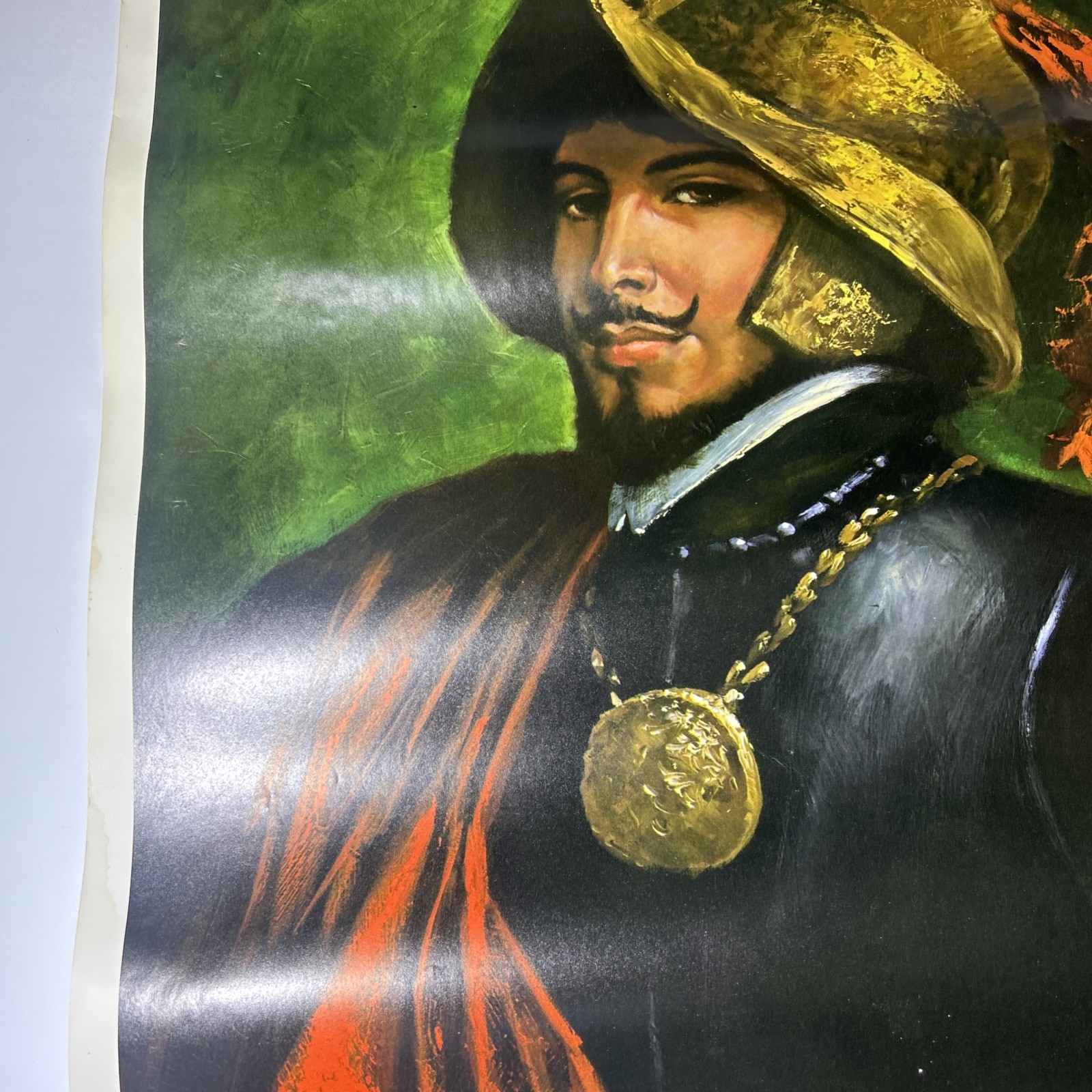 Large Barbara Weber Vintage 1960s Conquistador Signed Print Lithograph Vintage