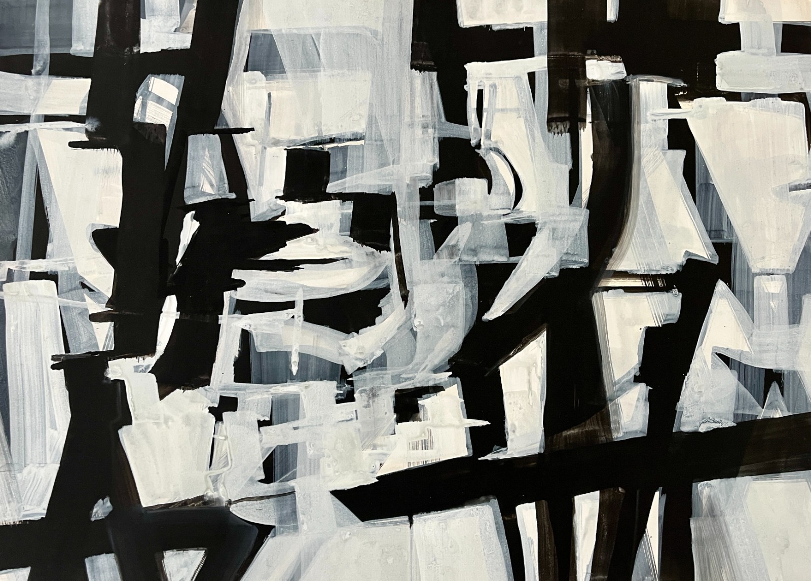 «New York Abstract Black & White» | Watercolour | Franz Ruffing 1961 | 56×74 cm