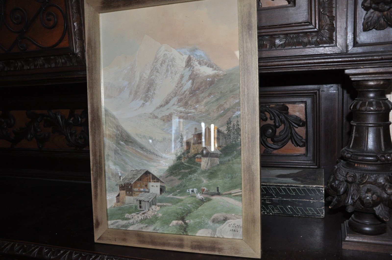 wonderful Antique Watercolor by Wladimir Jettel ( 1843 – 1888 )