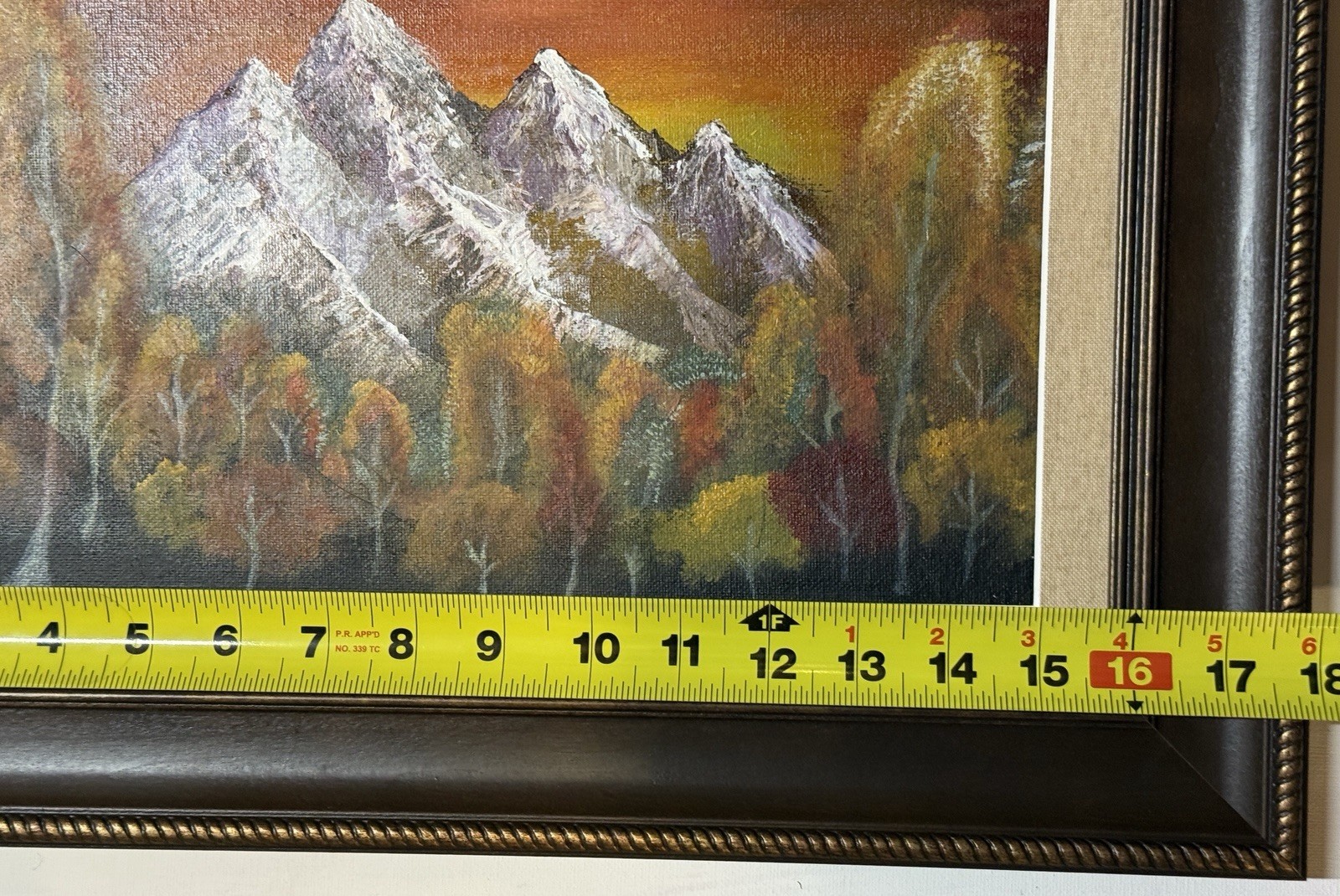 Original Framed Autumn Mountain Landscape Painting New England Fall Art Unsigned