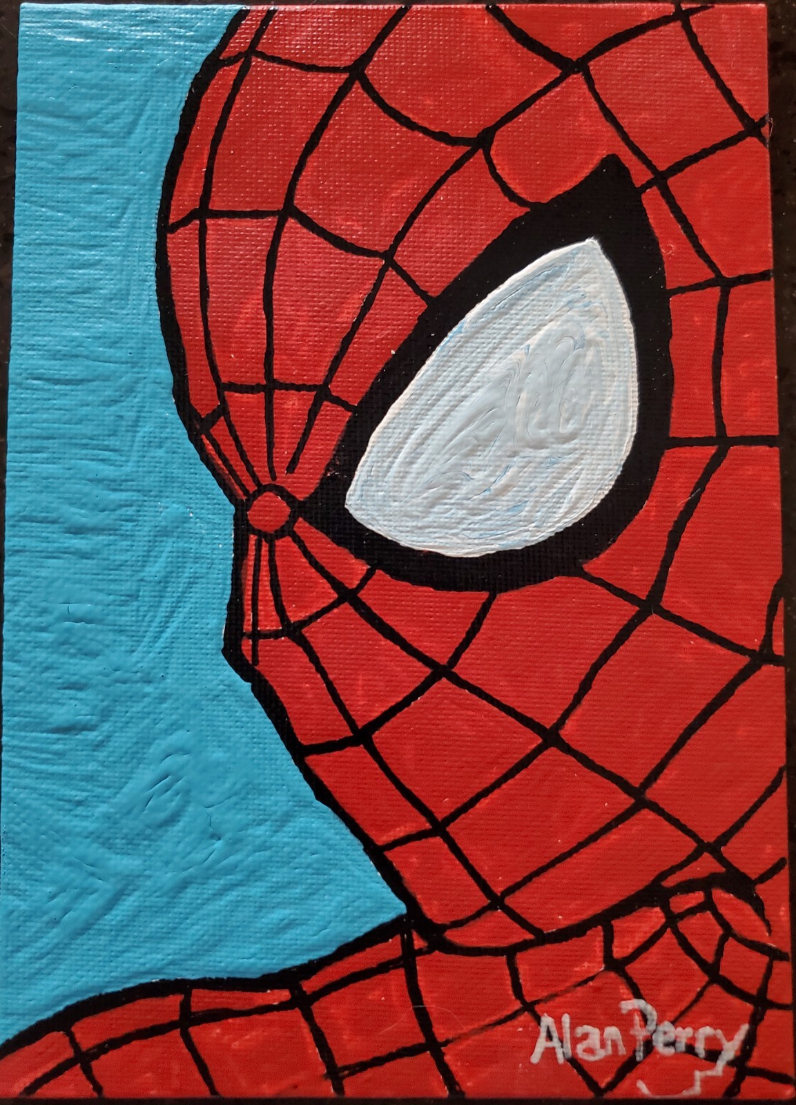 Spiderman, Marvel Hero, Original 5″×7″ Acrylic Painting