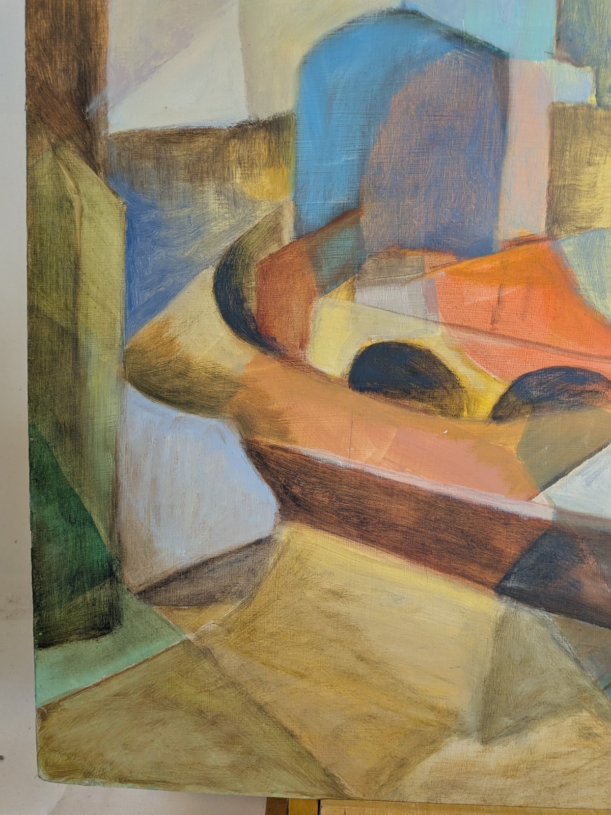 Vintage Modern Constructivist Geometric Abstract Surrealist Midcentury Painting