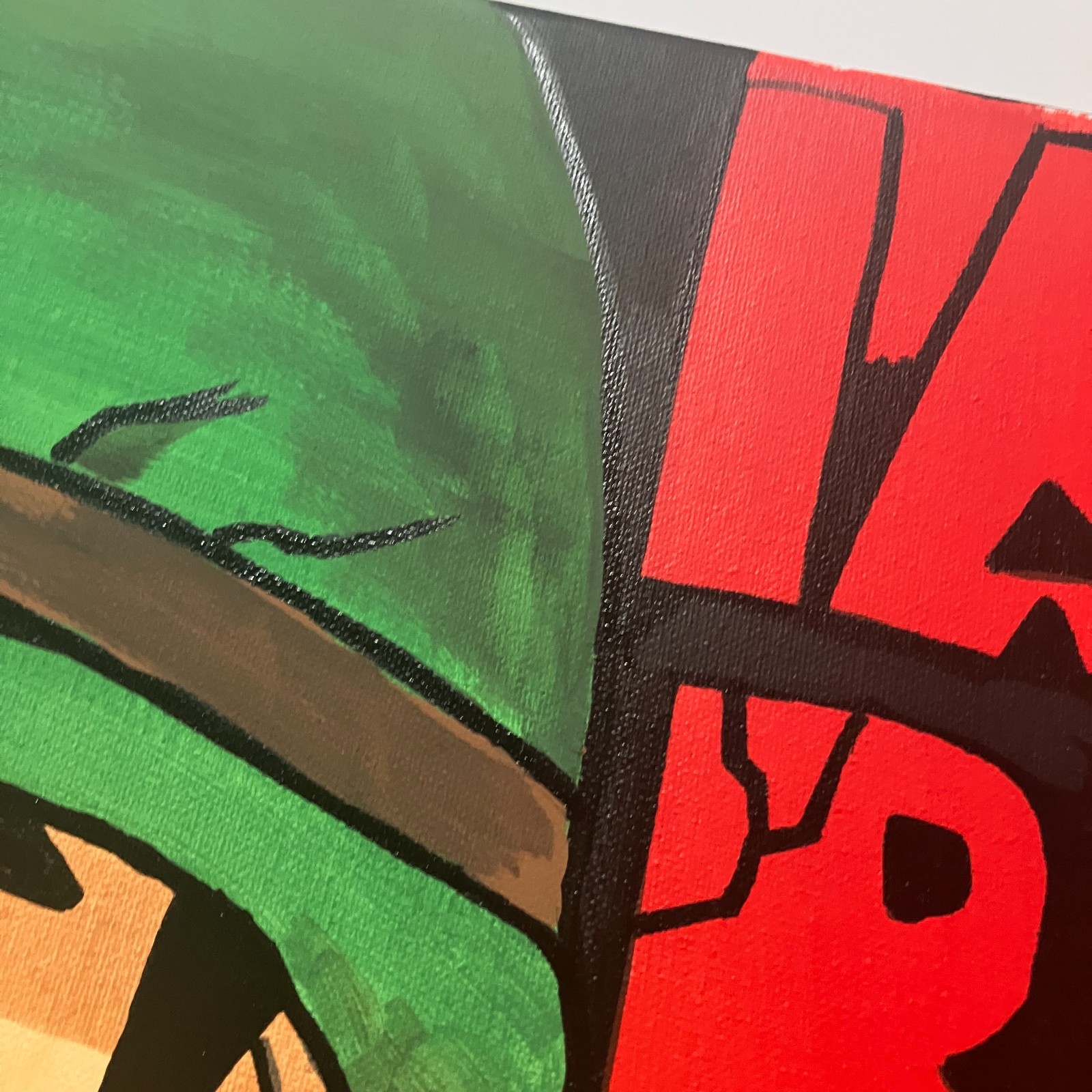 Original Movie Pop Art Painting PLATOON movie Sgt. Barnes 16×20 Canvas