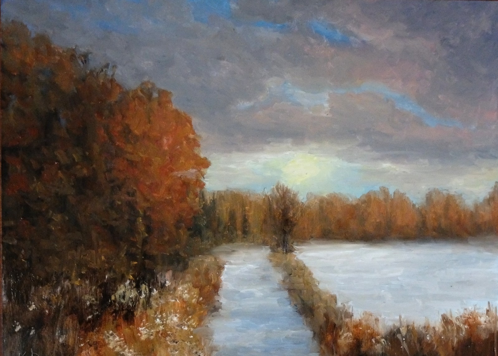 Original landscape oil painting, new, signed