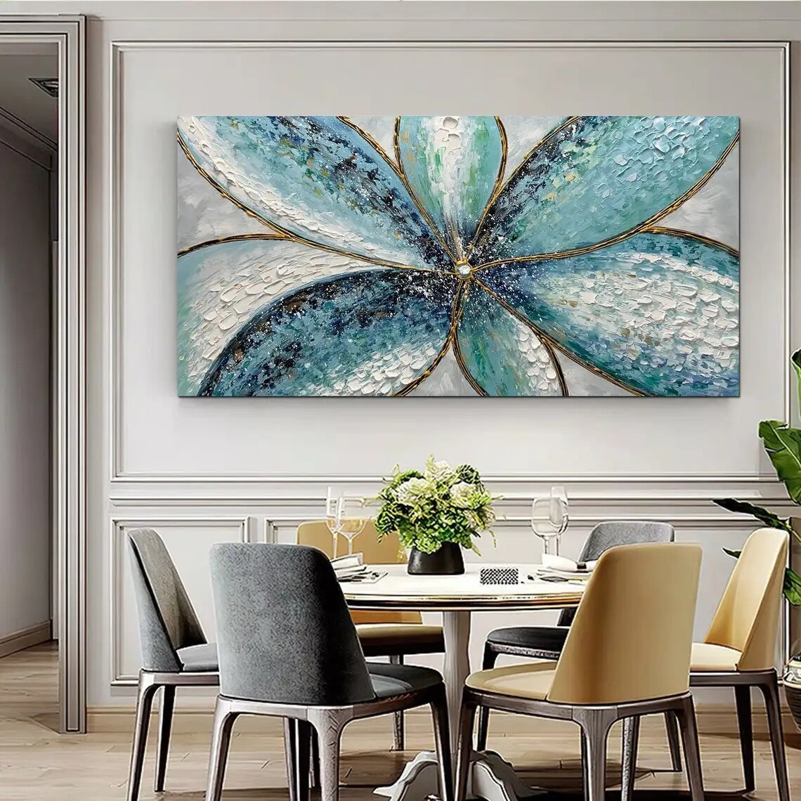 Wall Art 3D Paintings Modern Abstract Flower Oil Painting Hand Painted