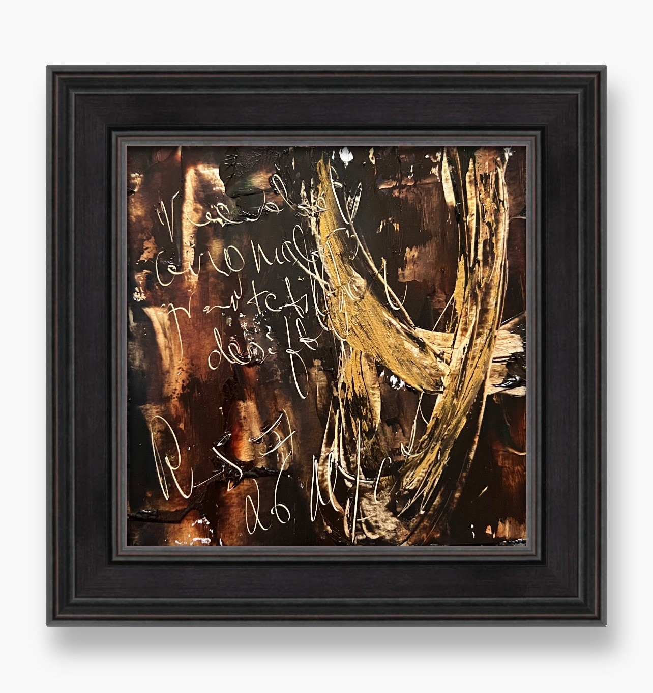 Deep Space Abstract Painting Framed – Masculine Science Decor Gift for Physicist