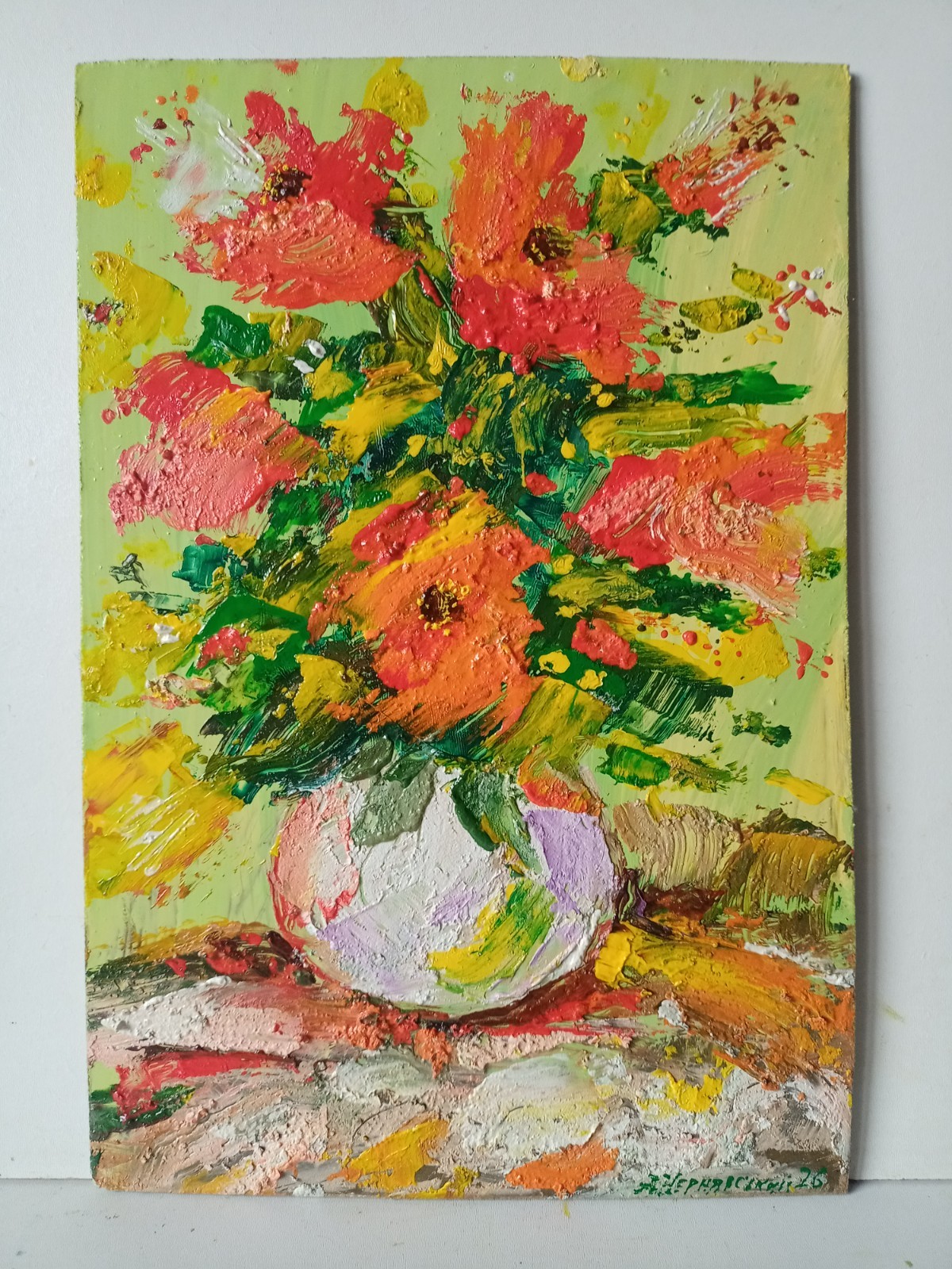 Poppies Impasto Painting Original Art Impression Oil Painting 11.7 x 7.8 in