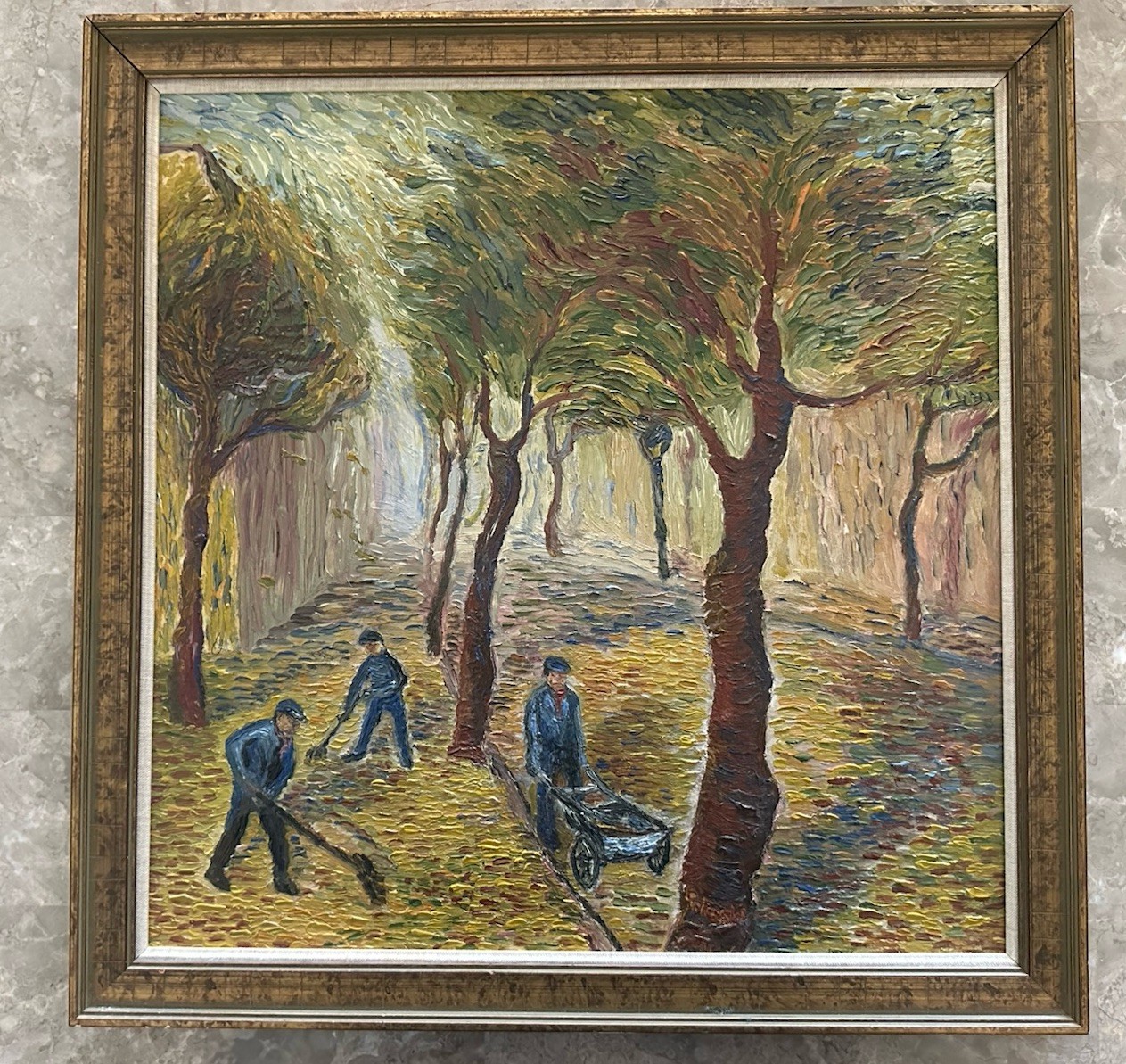 POLASKI oil with Thick Brush Strokes Framed