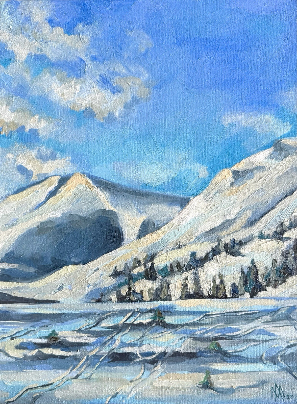 “Dragobrat. Carpathian Silence” Original painting by Ukrainian artist
