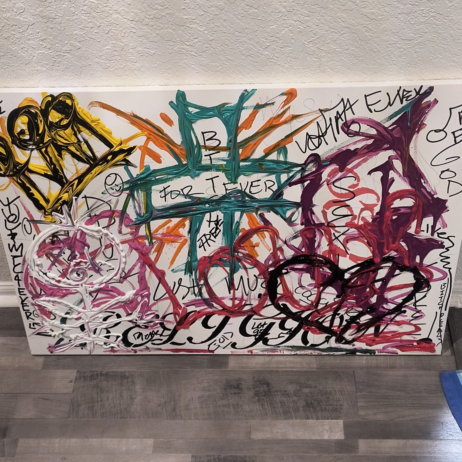 Forever …Abstract Graffiti, Trey Coppland ART. Acrylic, 24+36 in, 2026, Signed