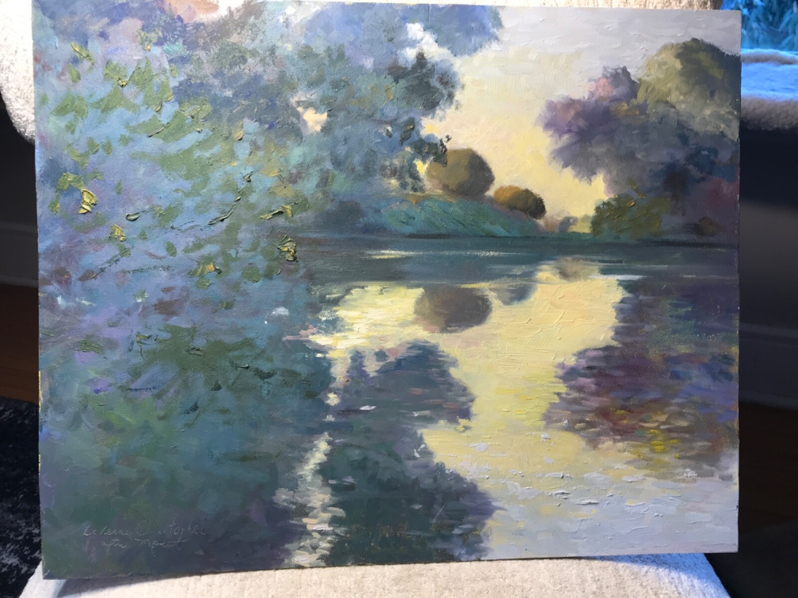 OIL PAINTING BY ARTIST LaVerne Christopher «AFTER MONET» signed 2005 Cape artist