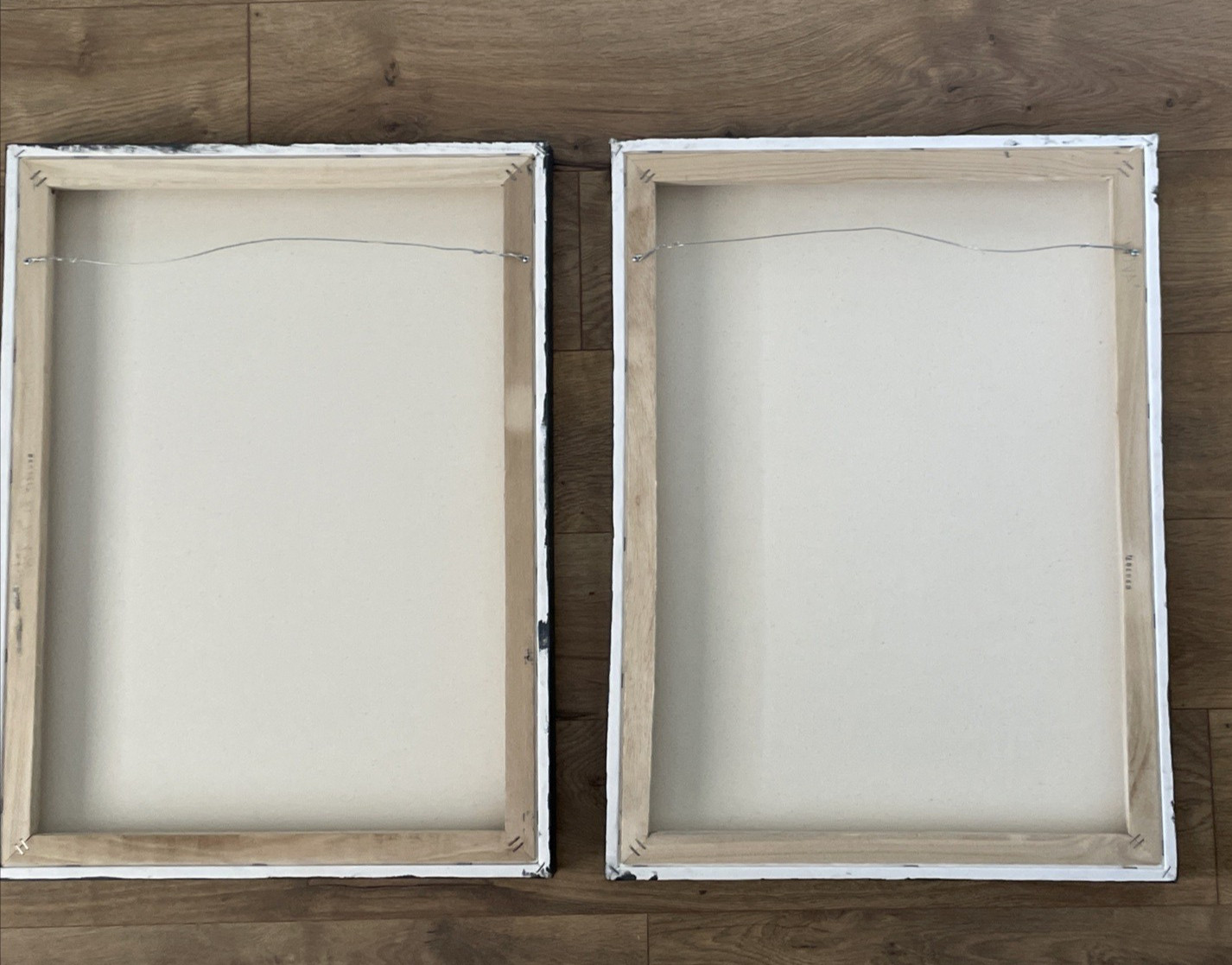Pair Set 2 Original Modern Abstract Paintings signed Diptych each 18×24″