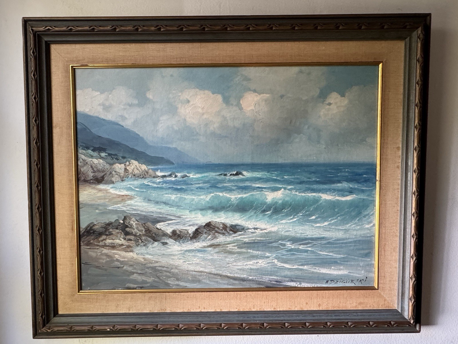 ALEXANDER DZIGURSKI OLD BIG SUR CALIFORNIA COASTAL SEASCAPE FINE OIL PAINTING