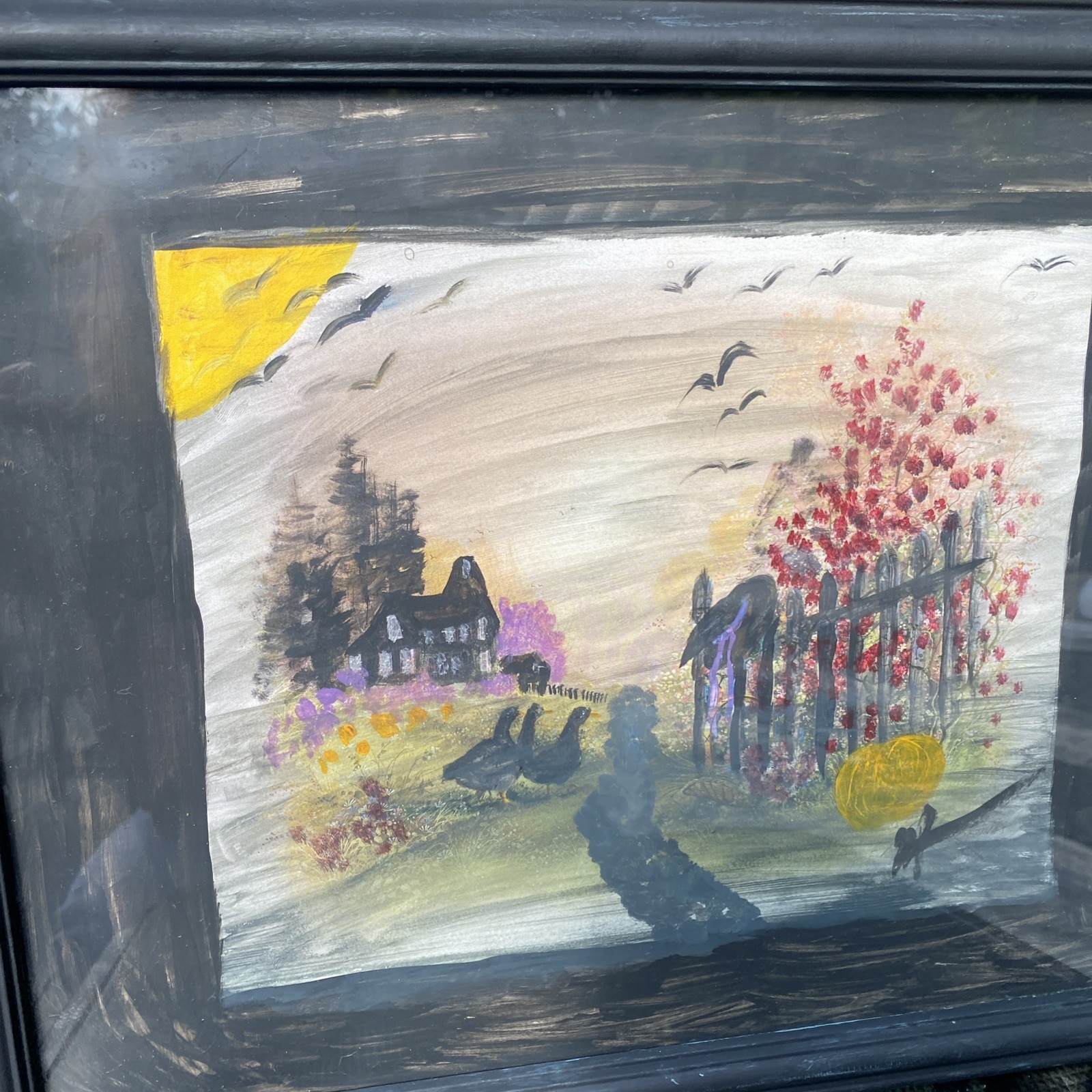 Upcycled Thrift Store Art Handpainted Ooak Halloween