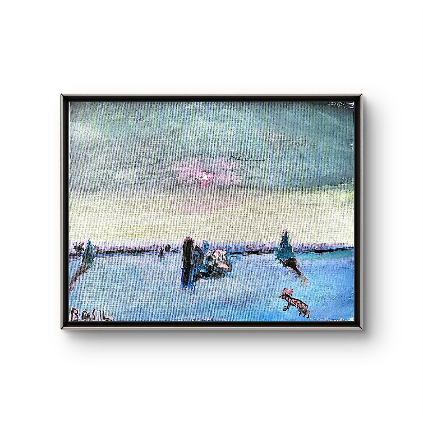Sunrise Fox Farm Abstract Expressionist Original Painting Canvas