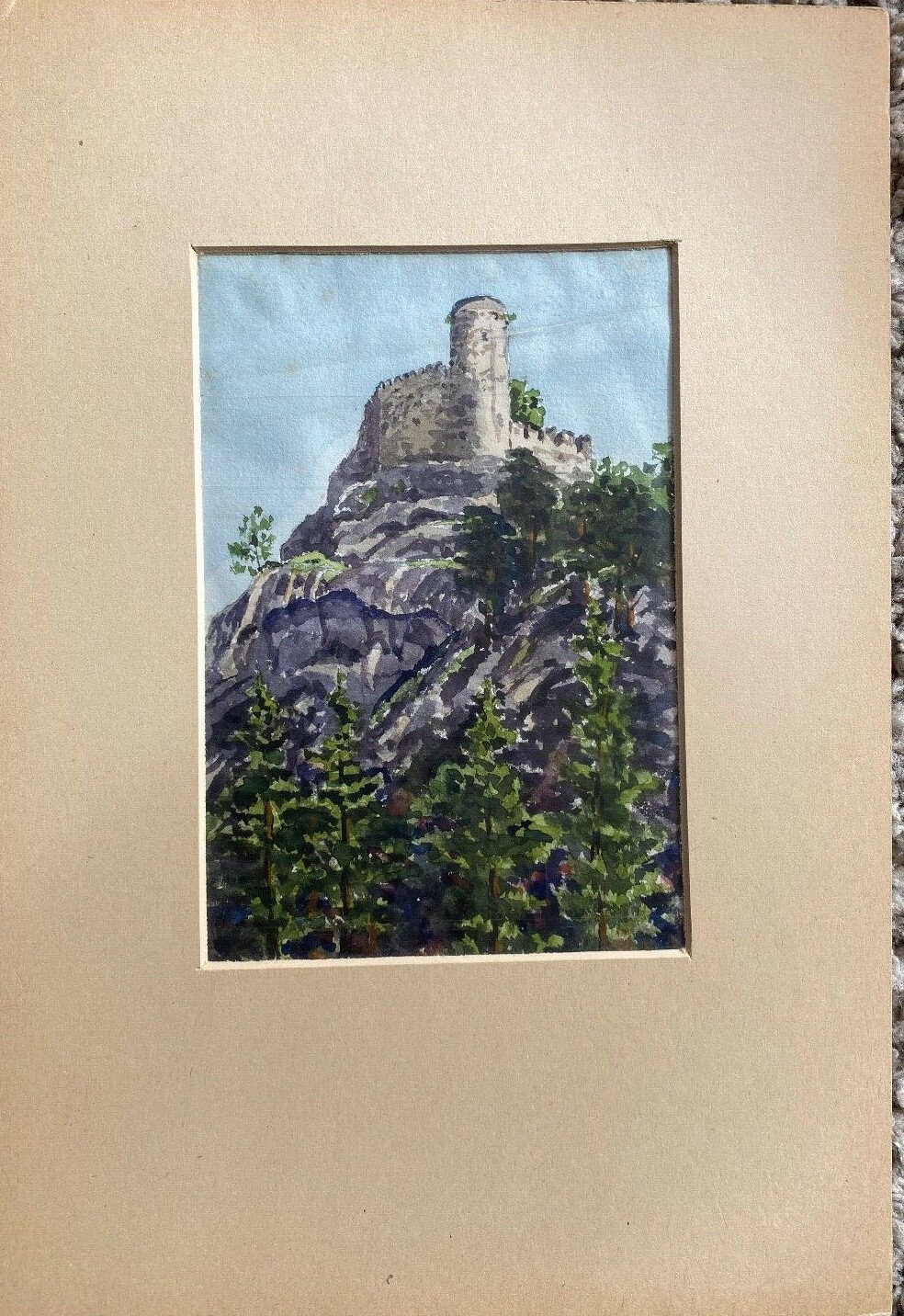 ::G. PLUTHNER WATERCOLOUR KYNASTBURG CHOIJNIK HIRSCHBERG GIANT MOUNTAINS AROUND 1920
