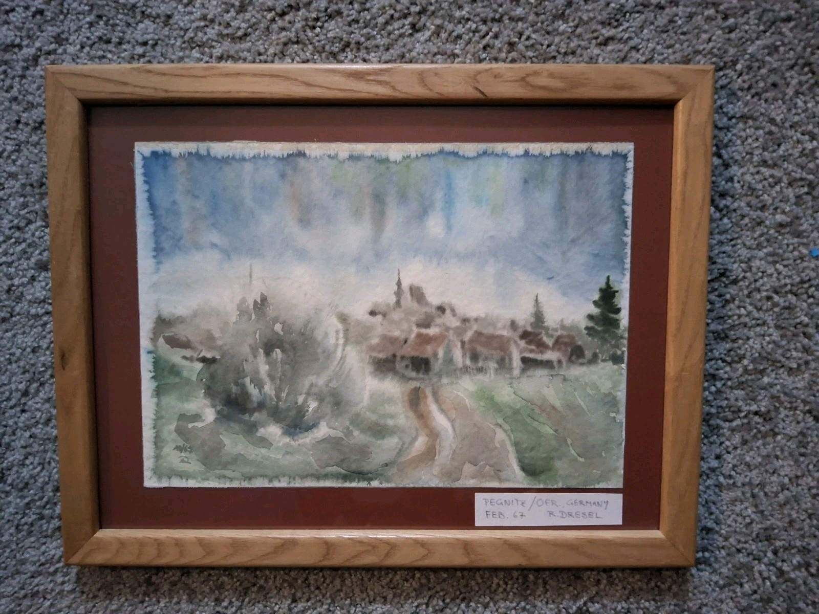 Original watercolor art by R. Dresel germany Feb.67