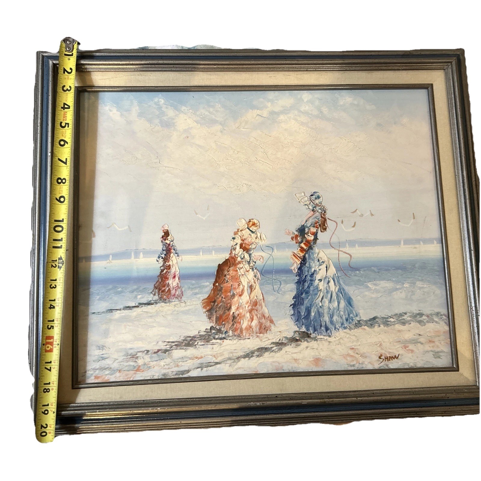 Decorative «Starving Artist» oil painting of women on a beach by Shaw.