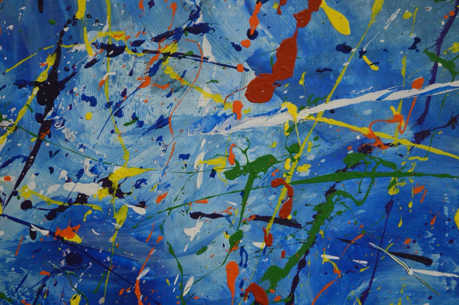 Jackson Pollock Style Giant Canvas Painting 81”X62” (6 Foot 9 inch) Abstract XXL