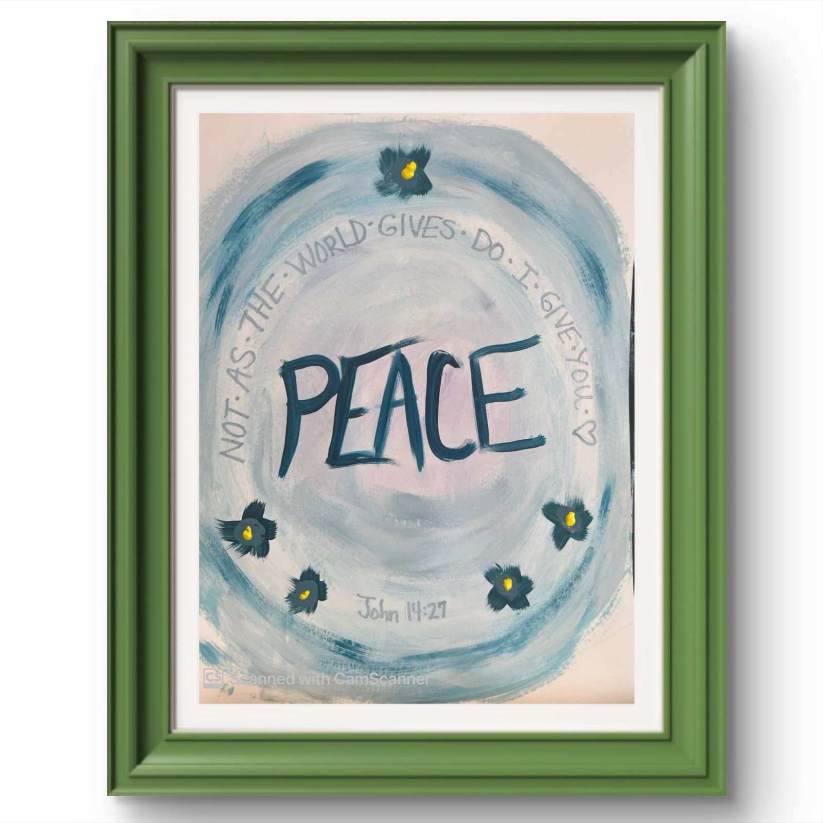 BLESSED#1004 Peace Art 11×14 PEACE Original Paper Modern Abstract Expressionism