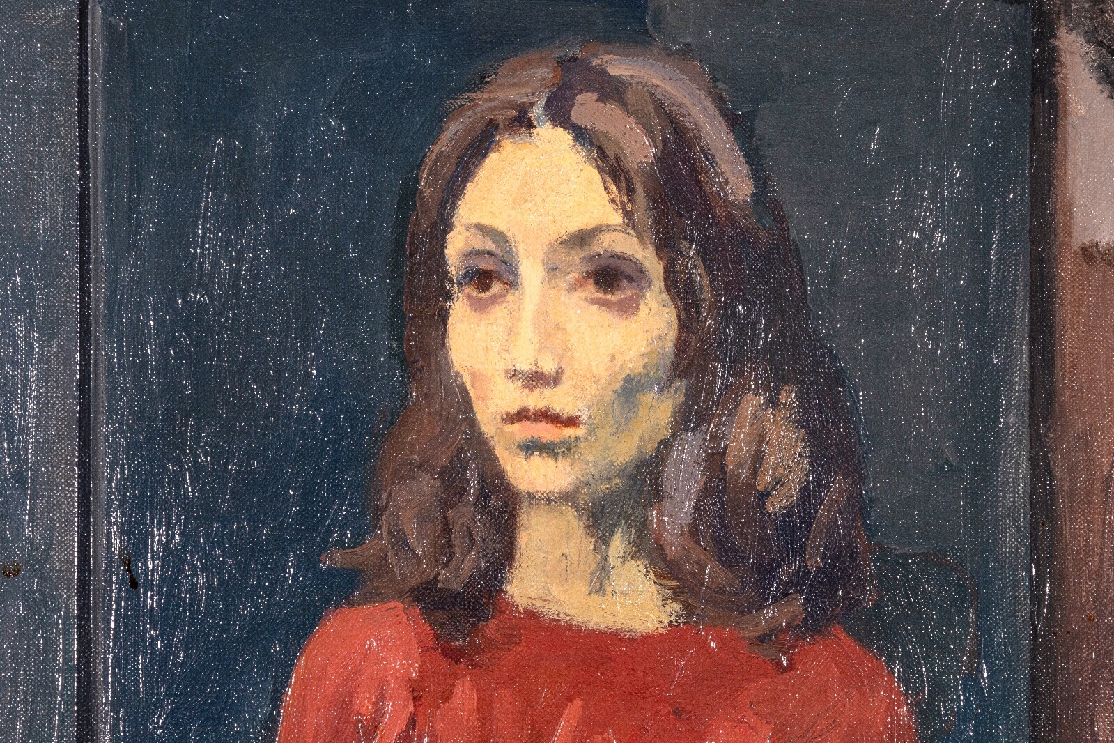Raphael Soyer Seated Girl Signed Vintage Modern Figurative Original Oil Painting