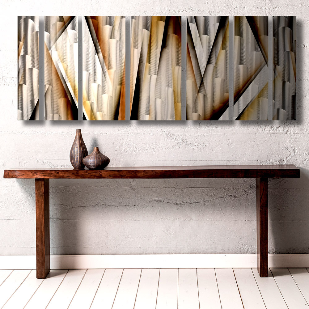 Modern Contemporary Abstract Metal Wall Art Sculpture Brown Painting Home Decor