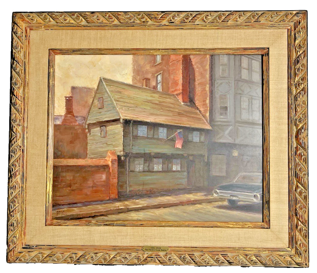 Vidal Couce Original Oil Painting Paul Revere House Boston Signed Mid Century