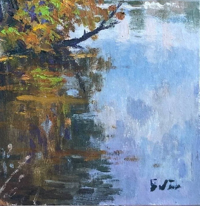 Oil painting Fallen tree Unframed nature painting original artwork signed art