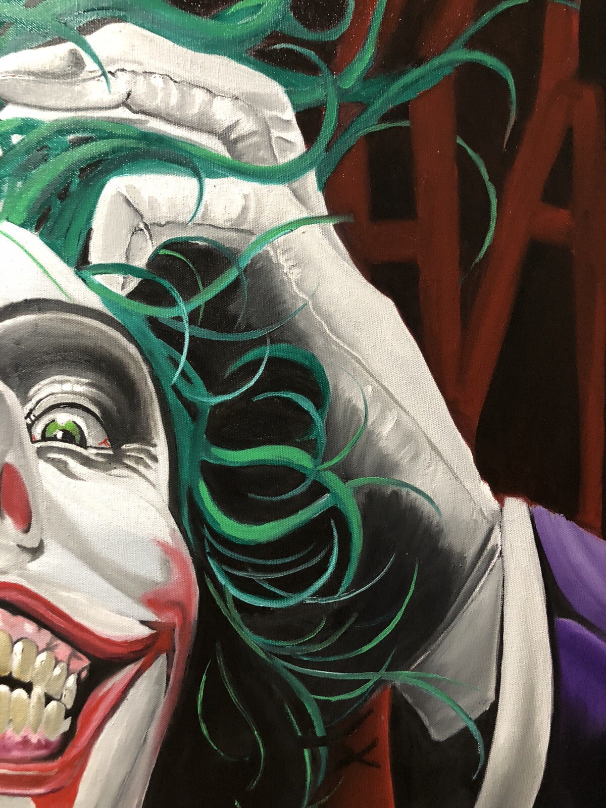 The JOKER “Just One Bad Day “ Oil Painting Portrait 36×48 By Arsenio Echevarria
