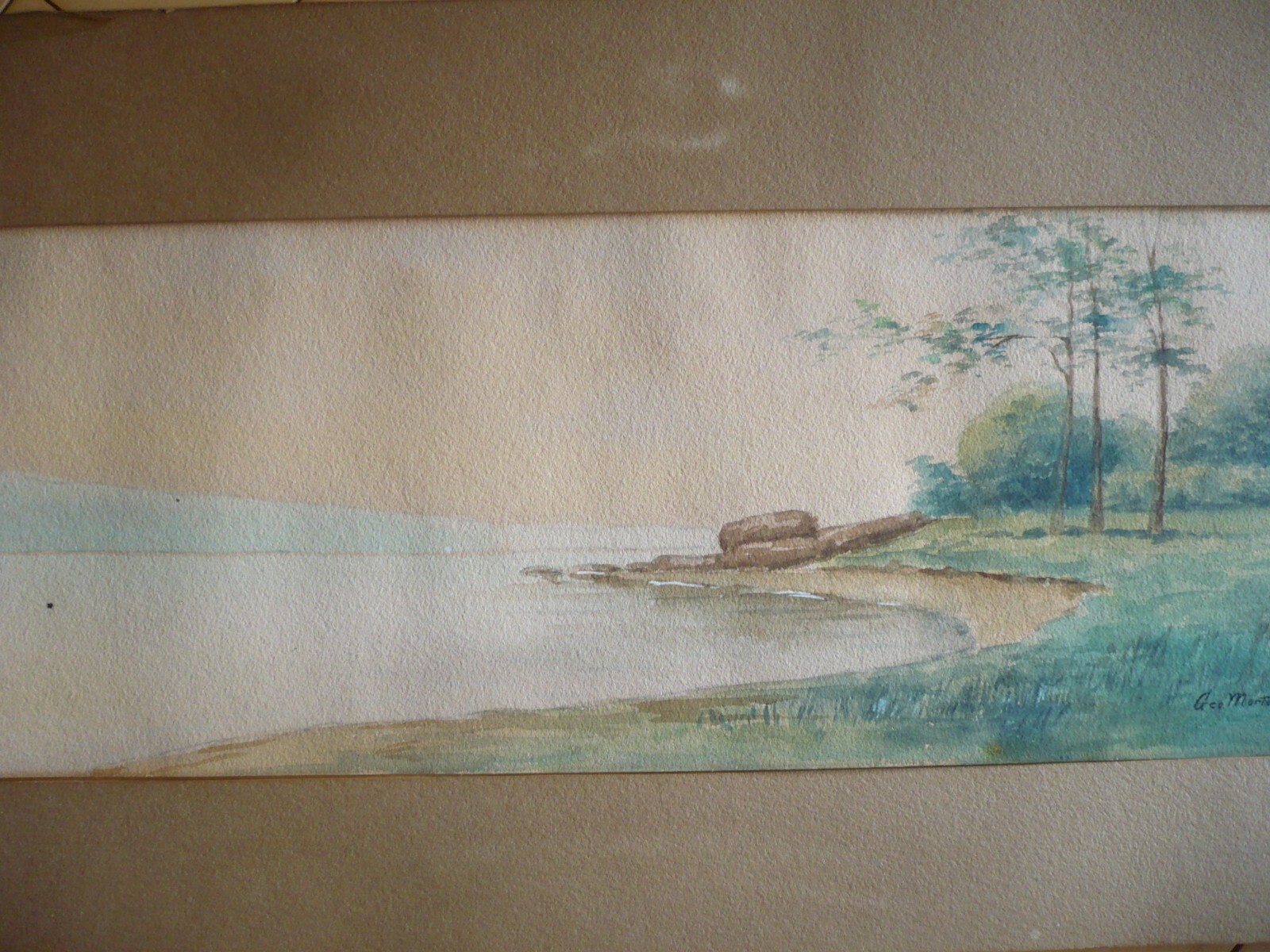 GEORGE MORTON, LISTED BRITISH ANTIQUE OLD WATERCOLOR LANDSCAPE 1900 era PAINTING