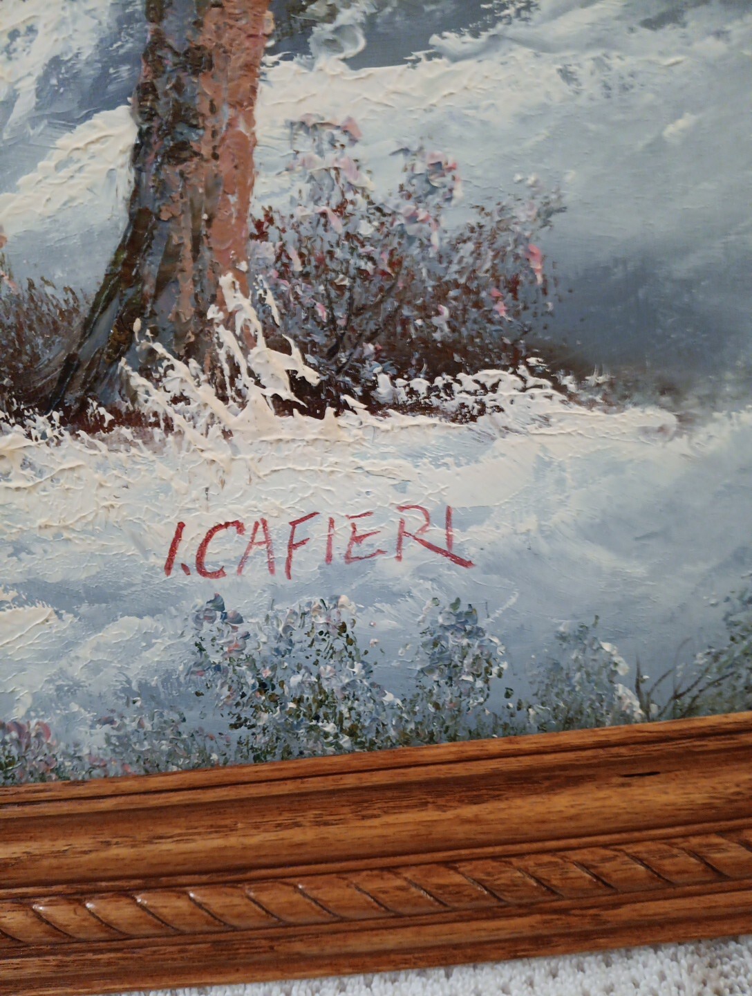 Irene Cafieri Signed art work original canvas. Buyer Pays Any Shipping Costs.