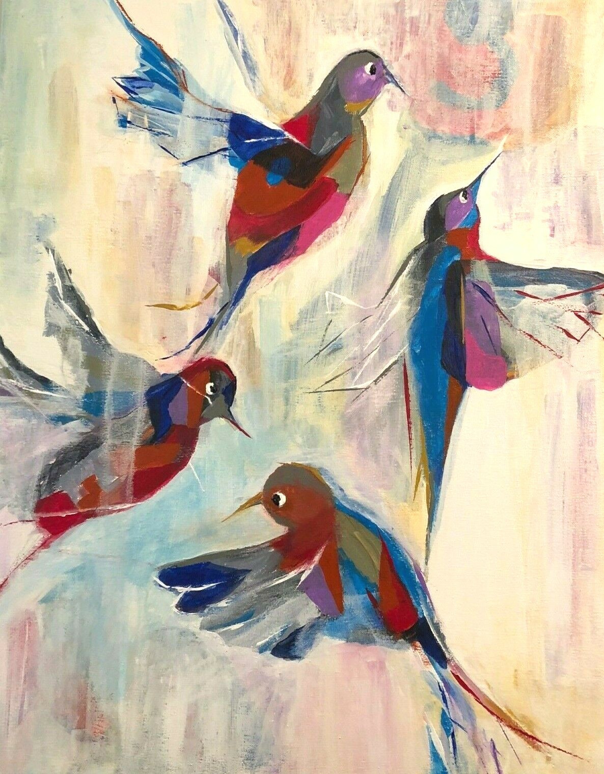 Original acrylic art painting – Freedom Of Flight : Connecting earth and sky