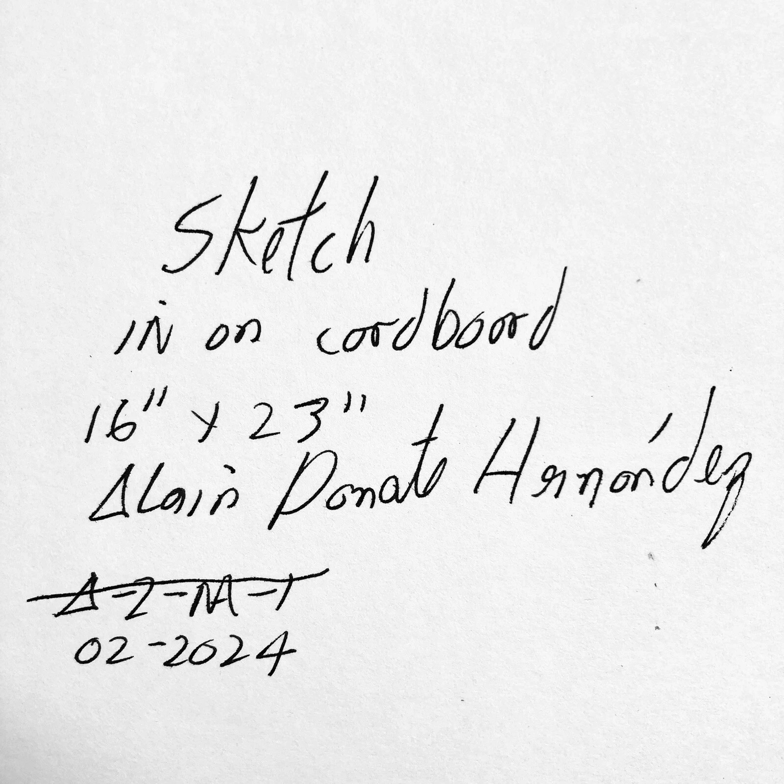 ALAIN DONATE CUBAN ART Painting ORIGINAL SKETCH DRAWING INK /CARDBOARD 16″X 23″