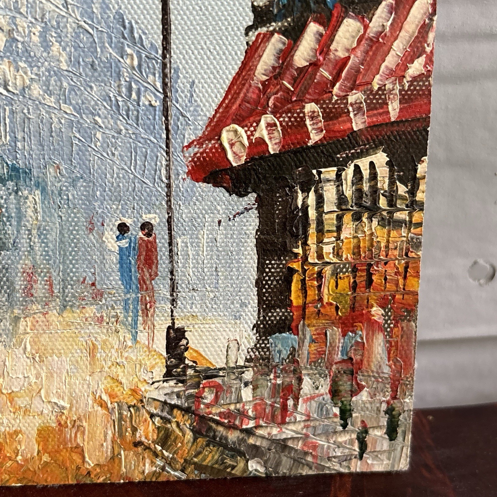 Vintage Impressionist Paris Street Painting Signed Burnett (?) Notre Dame 8×10