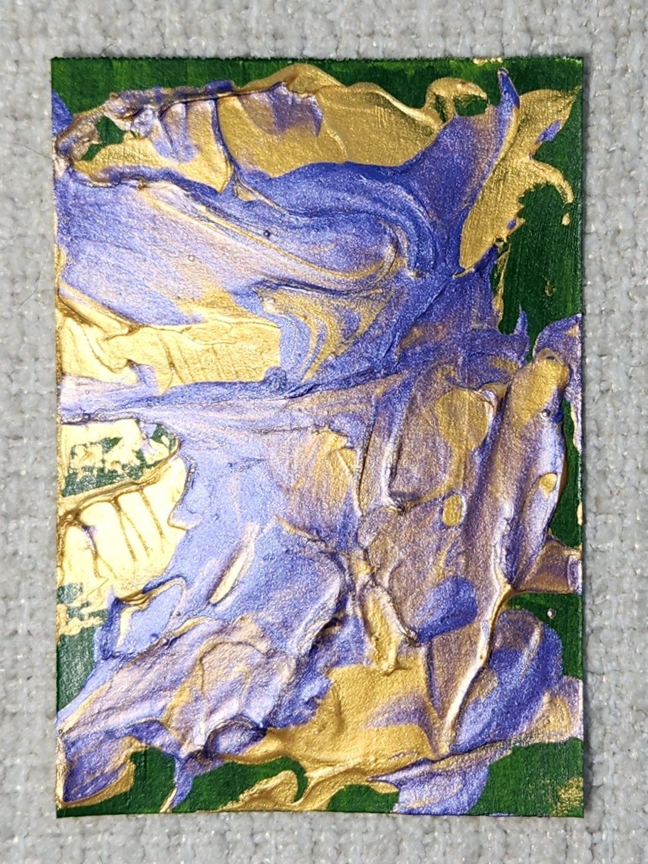 ACEO original abstract painting 2.5 x 3.5 acrylic paint on acrylic paper