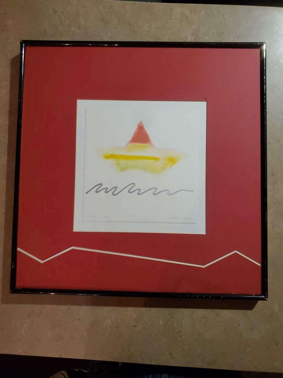 Primary’Star’ watercolor painting original framed art Signed By Beverly Chapelle
