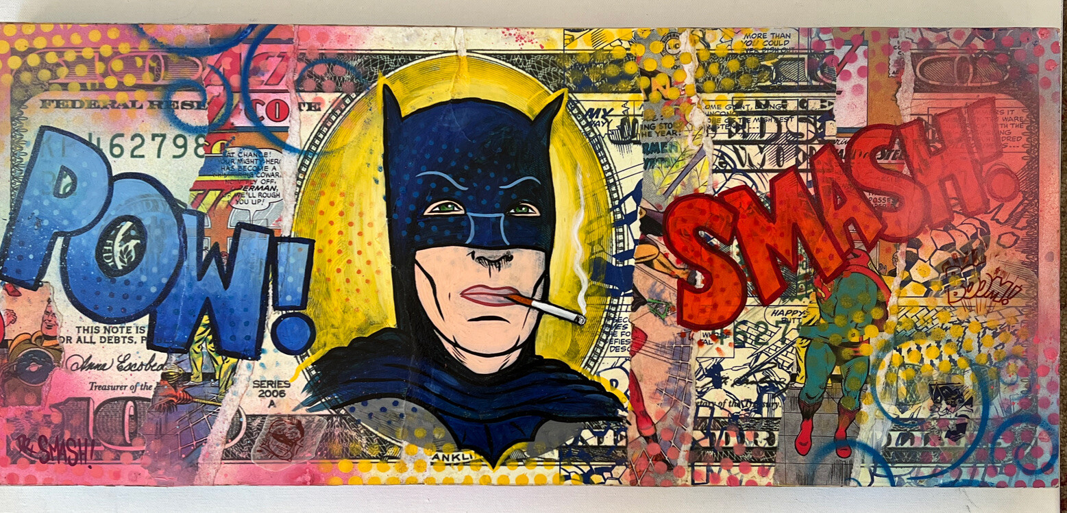 “Batman ’66” by Dr. Smash Lowbrow Pop Surrealism Original Street Art Painting