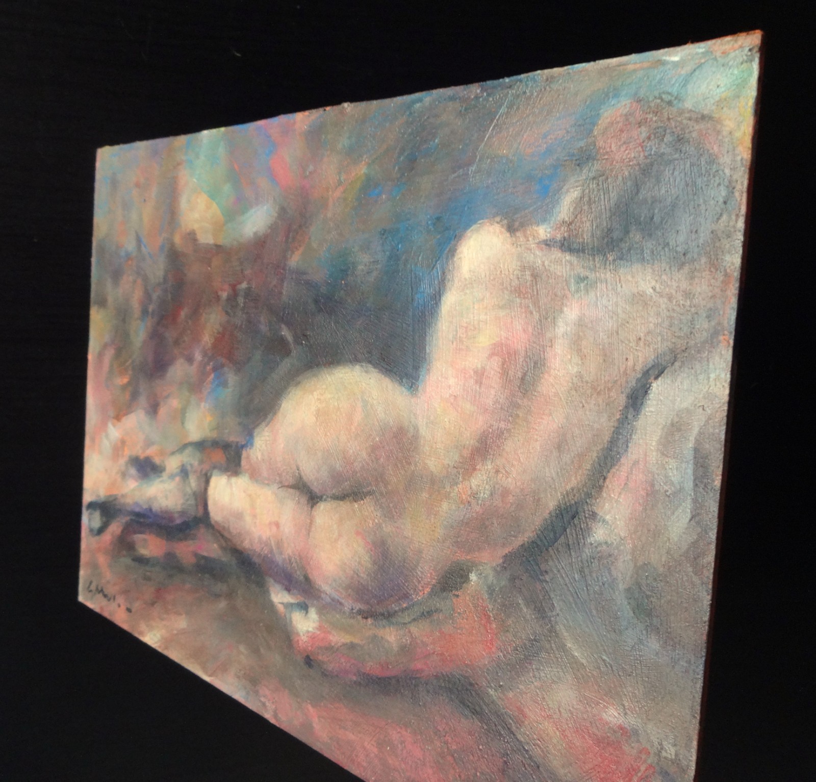 GERRY MILLER – Original Artwork «Nude» Oil Paint on MDF board. Size A4.