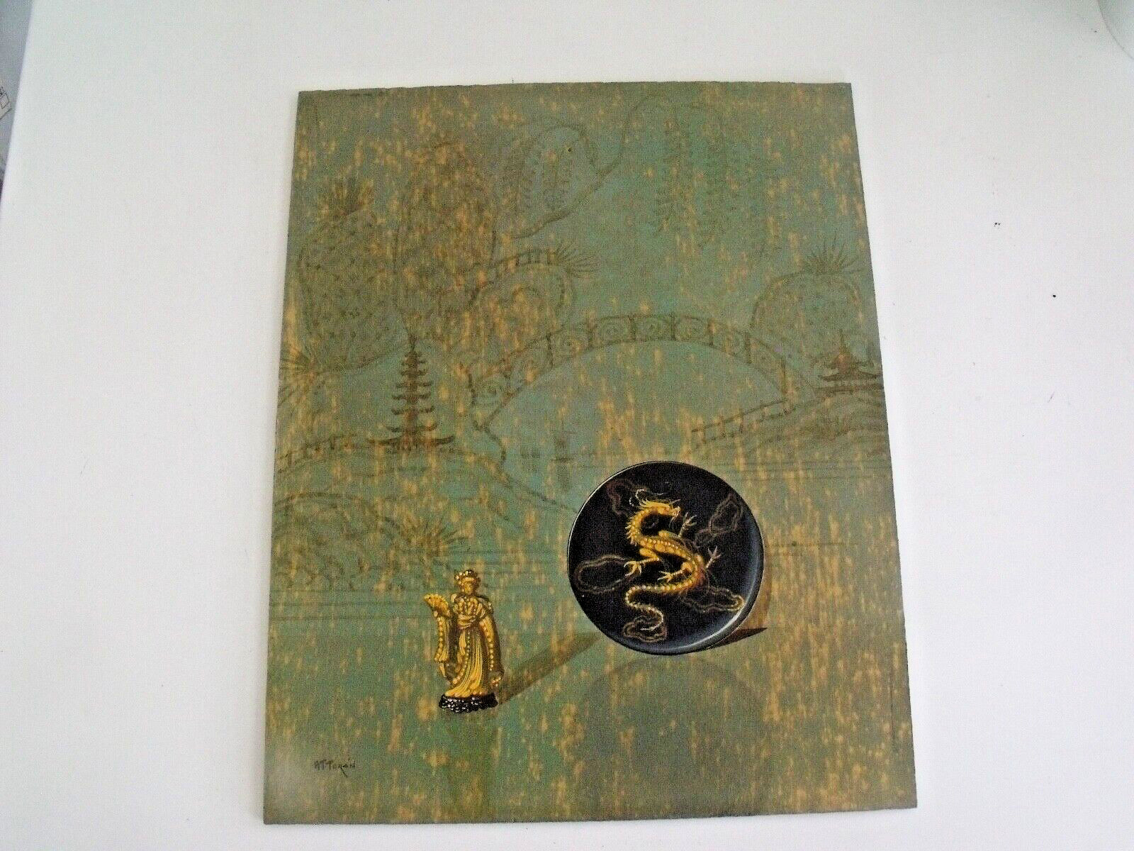 Asian Themed Still Life Dragon Plate Oil/Board by Alfonso T. Toran
