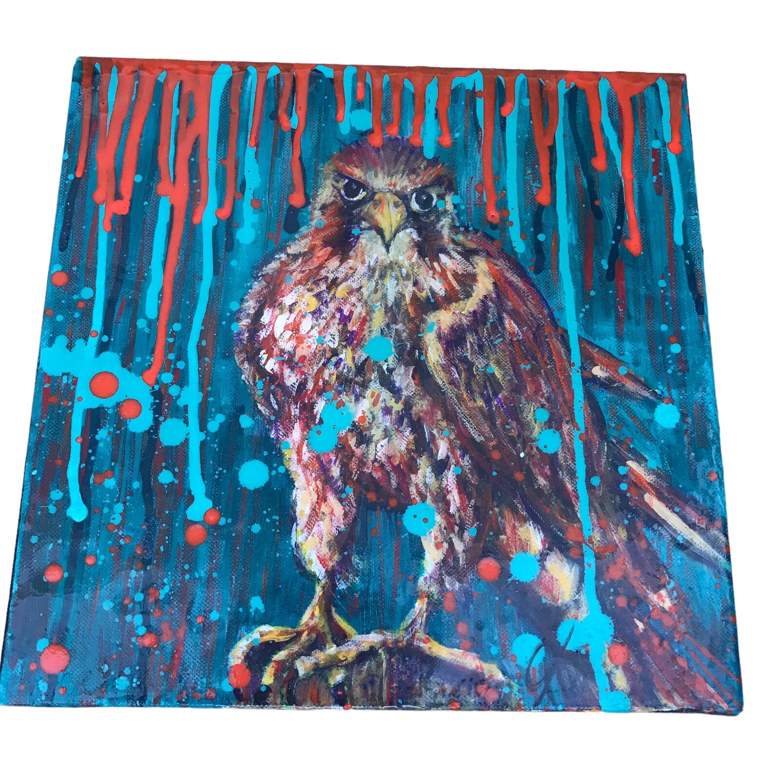 Modern Abstract Eagle Painting Vibrant Colorful Wildlife Canvas Wall Art
