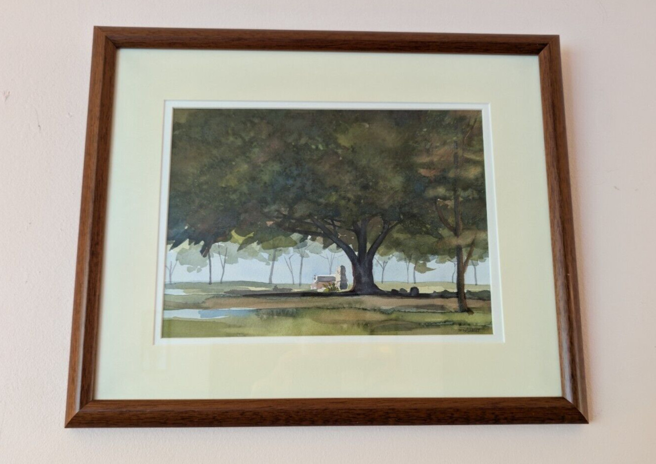 THE OLD FARM! A Bucolic Watercolor Landscape by MARTHA LIEBERT Cleveland Art