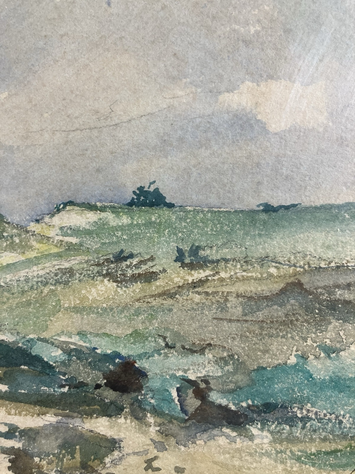 Watercolour Representative Un Landscape Impressionist School French Xixth Signed