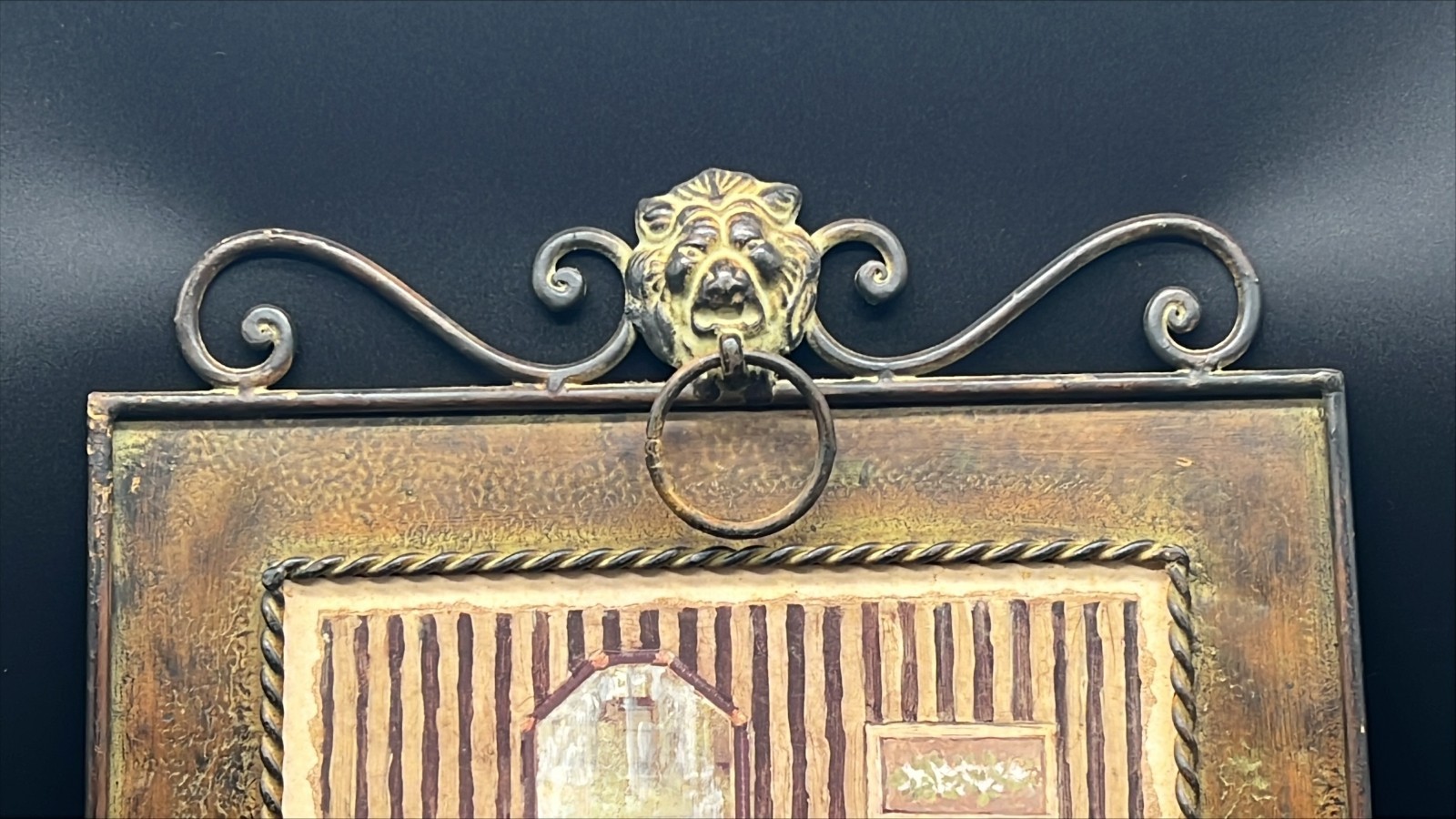 2 PC C Winterle Olson Metal Wall Art Vanity Powder Room Lions Head Knocker 16×14